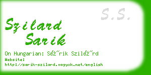 szilard sarik business card